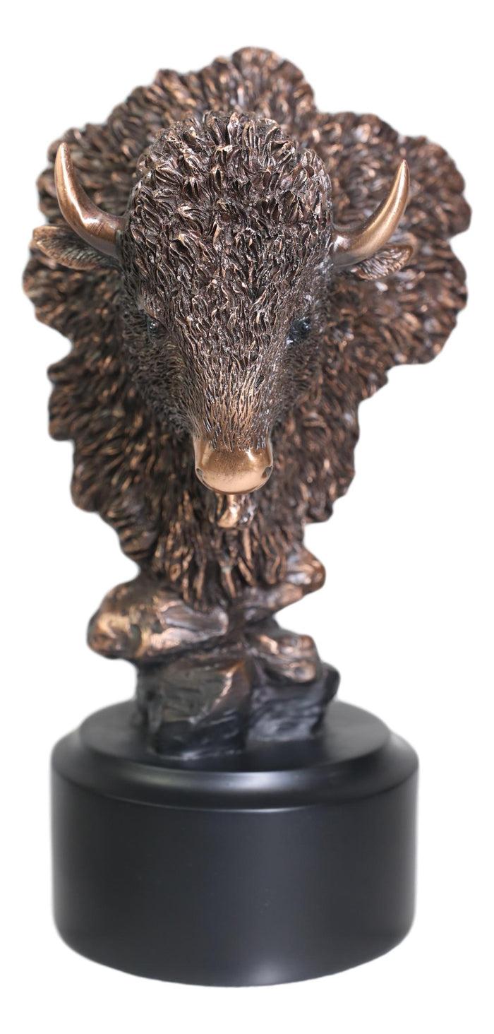 Ebros Gift Ebros Rustic Southwestern American Bison Bust Electroplated Bronze Finish Statue