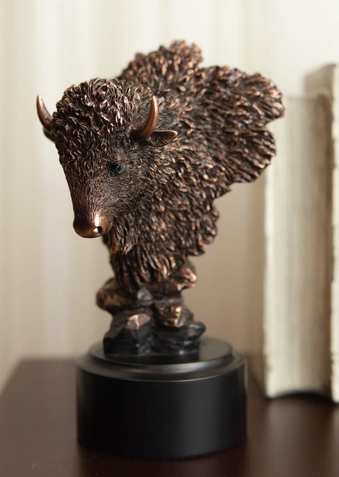 ebros gift Ebros Rustic Southwestern American Bison Bust Electroplated Bronze Finish Statue