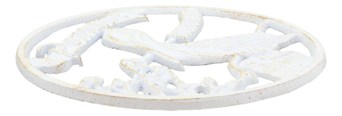 Ebros Gift Ebros Rustic Southwestern Marine Paradise White Pelican Bird Cast Iron Trivet Nautical