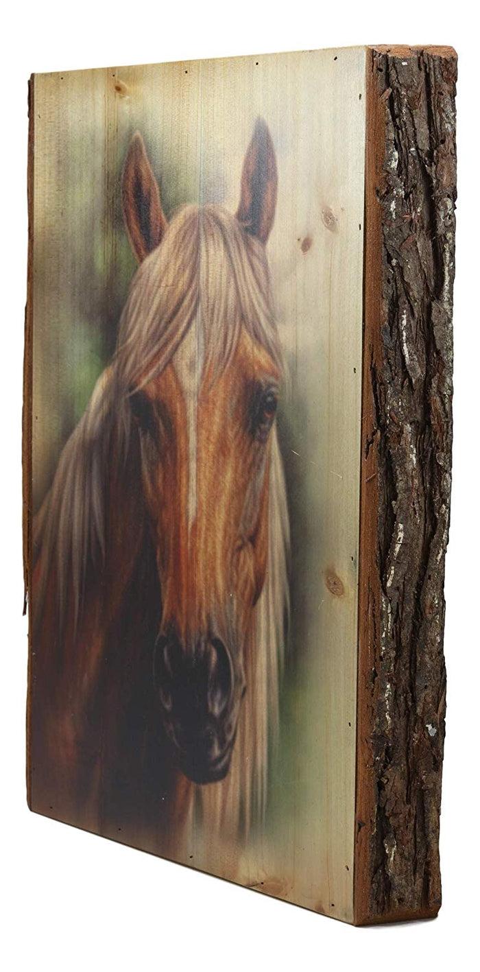Ebros Gift Ebros Rustic Stallion Horse Bust Print Canvas On Wooden Frame 16" H By 12.5"W