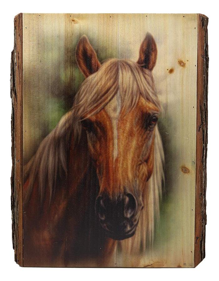 Ebros Gift Ebros Rustic Stallion Horse Bust Print Canvas On Wooden Frame 16" H By 12.5"W