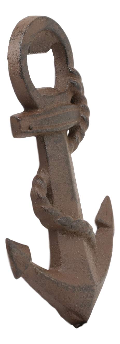 Ebros Gift Ebros Rustic Vintage Solid Cast Iron Metal Nautical Ship Anchor Soda Beer Bottle Cap Opener 6.5" High Coastal Sea Bayou Boat Getty Port Anchors Party Decor Accent (2)
