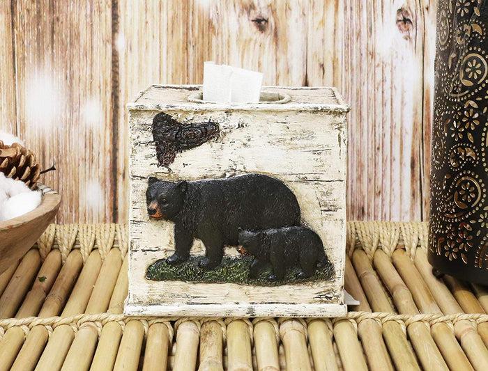 ebros gift Ebros Rustic Western Black Bear in Pine Trees Forest Bathroom Tissue Box Cover