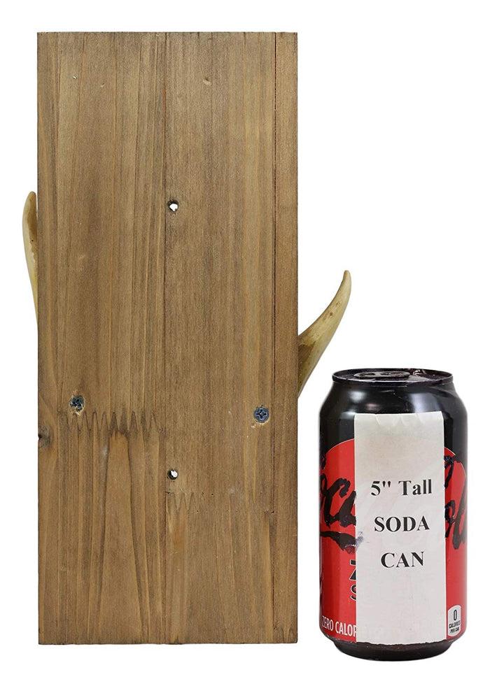 Ebros Gift Ebros Rustic Western Faux Entwined Hunter's Stag Deer Antlers Trophy Mounted On Wood Plank Soda Beer Bottle Cap Cast Metal Opener 10.75" High