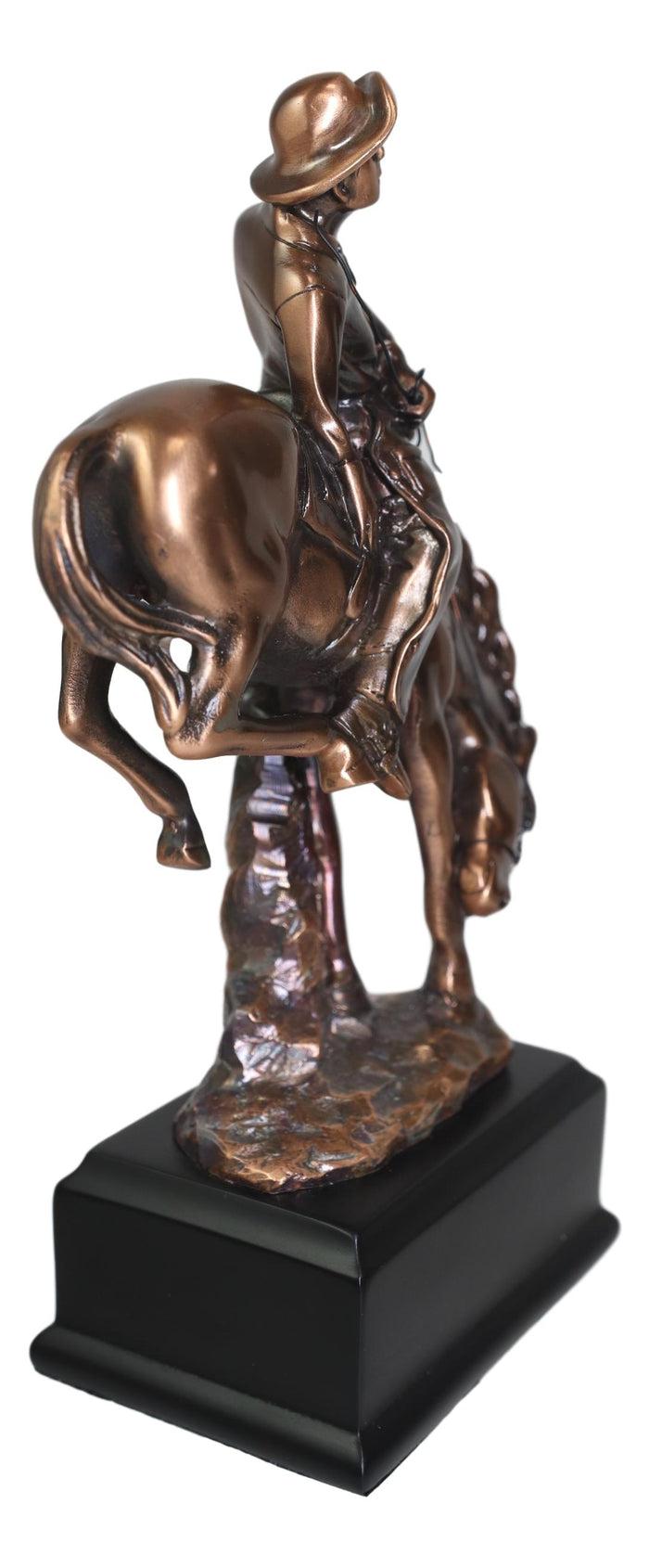 Ebros Gift Ebros Rustic Western Rodeo Cowboy W/ Bucking Horse Bronze Electroplated Figurine