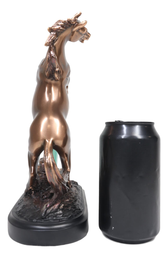 Ebros Gift Ebros Rustic Western Wild Rearing Horse Statue With 4"X6" Glass Picture Frame