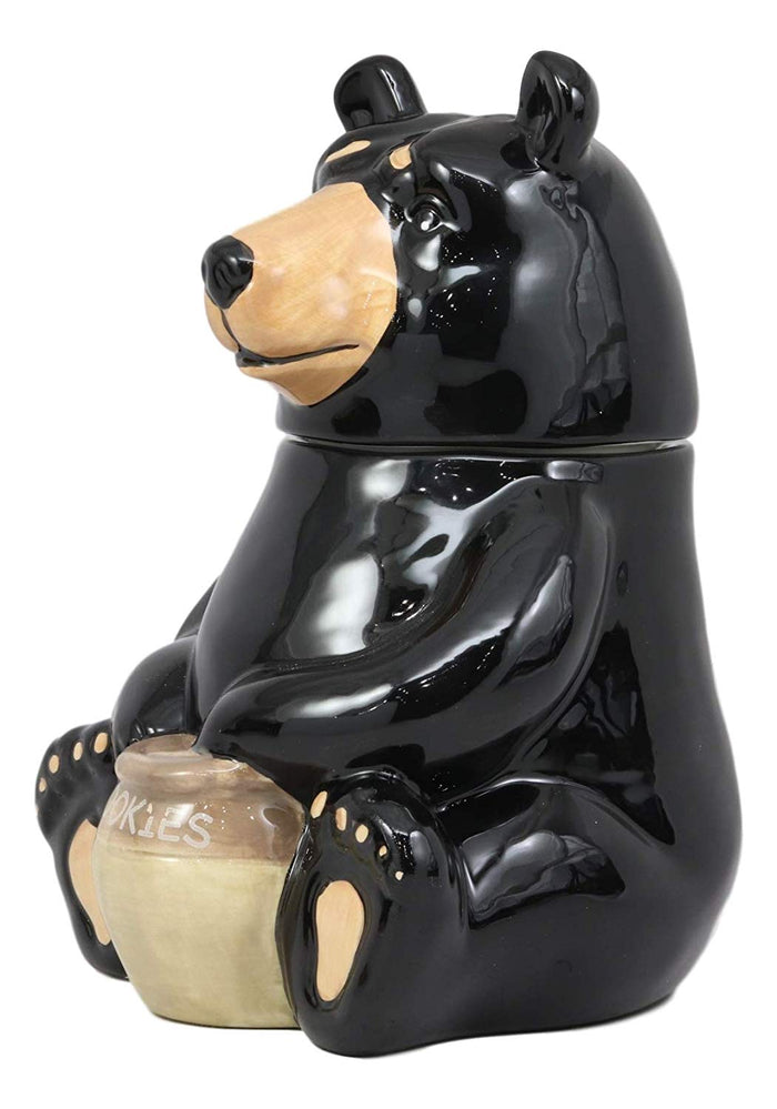 Ebros Gift Ebros Rustic Wildlife American Black Bear With 'Cookies' Honey Pot Ceramic Cookie Jar 8.25"Tall