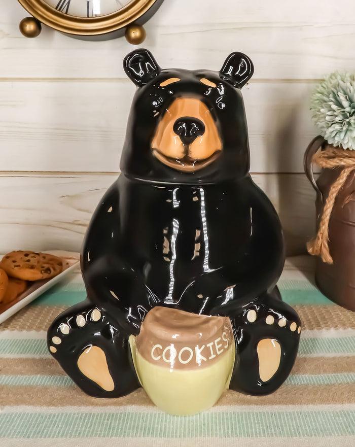 ebros gift Ebros Rustic Wildlife American Black Bear With 'Cookies' Honey Pot Ceramic Cookie Jar 8.25"Tall