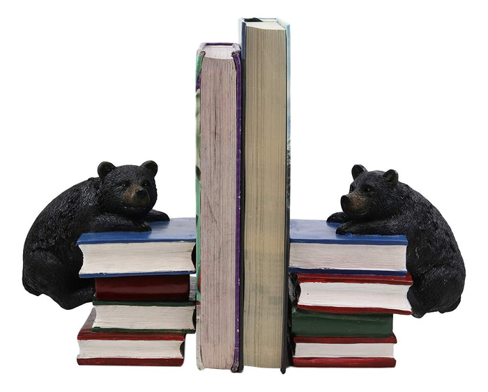 Ebros Gift Ebros Rustic Wildlife Bear Cubs Climbing Stack Of Books Bookends 2 Figurine Set