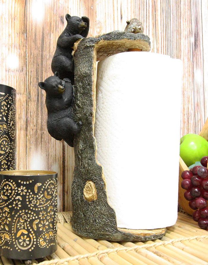 ebros gift Ebros Rustic Woodland Climbing Bears With Honeycomb Bees Paper Towel Holder