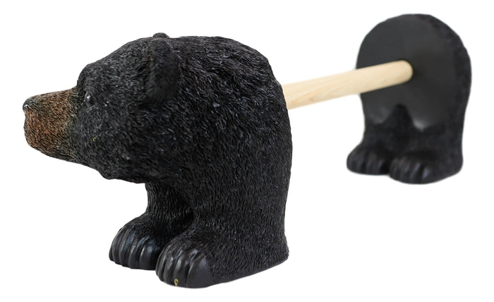 Ebros Gift Ebros Rustic Woodland Forest Black Bear Standing Paper Towel Holder Statue