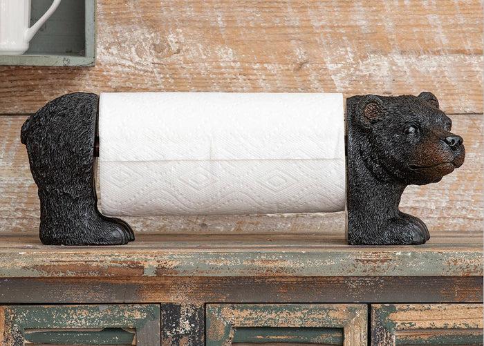 ebros gift Ebros Rustic Woodland Forest Black Bear Standing Paper Towel Holder Statue
