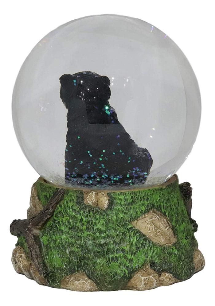 Ebros Gift Ebros Rustic Woodlands American Sitting Ursus Black Bear Glitter Water Globe Decor