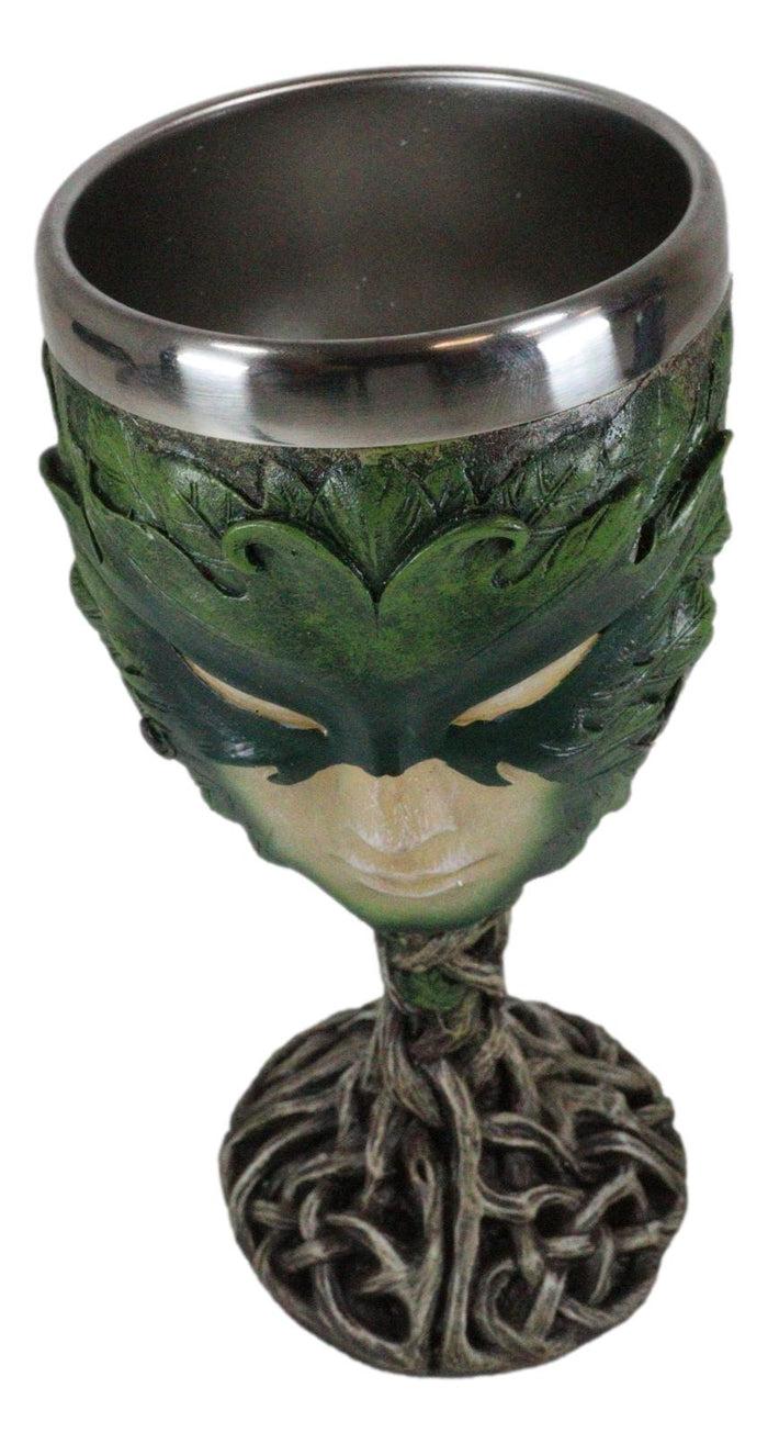 Ebros Gift Ebros Rustic Woods Willow Forest Spirit Greenman Lady Wine Goblet Chalice Greenlady