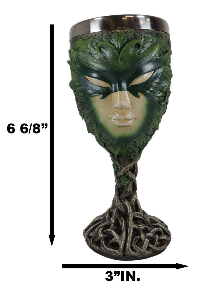 Ebros Gift Ebros Rustic Woods Willow Forest Spirit Greenman Lady Wine Goblet Chalice Greenlady
