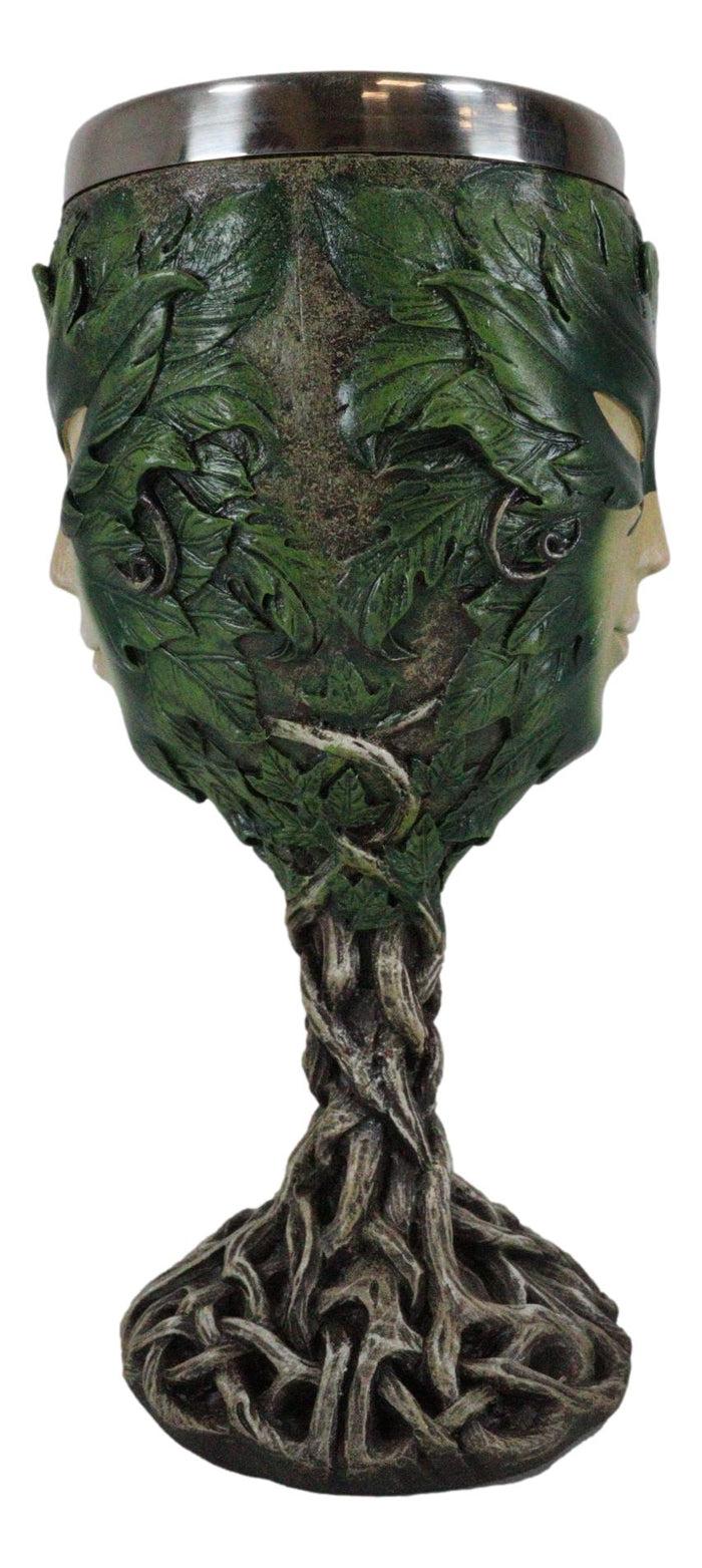 Ebros Gift Ebros Rustic Woods Willow Forest Spirit Greenman Lady Wine Goblet Chalice Greenlady
