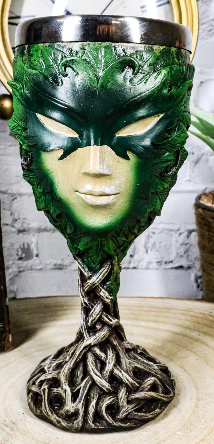 ebros gift Ebros Rustic Woods Willow Forest Spirit Greenman Lady Wine Goblet Chalice Greenlady