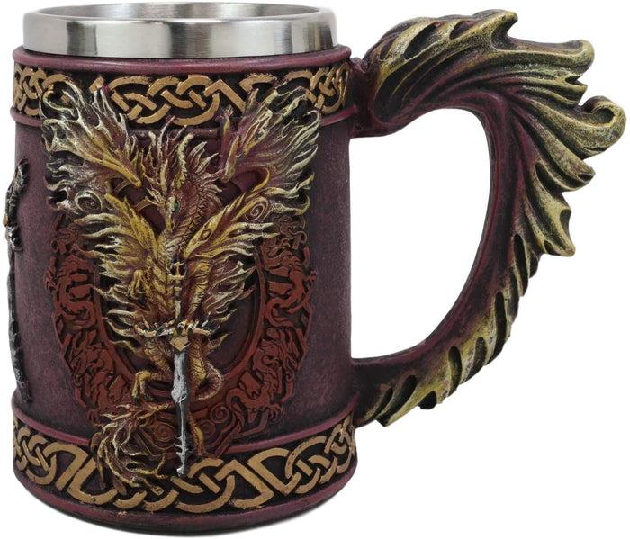 Ebros Gift Ebros Ruth Thompson Dragon's Lair Flame Blade Drake 14oz Coffee Mug Tankard