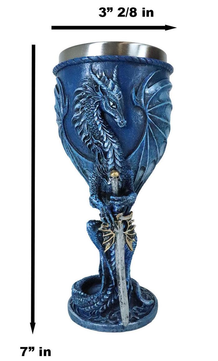 Ebros Gift Ebros Ruth Thompson Dragon's Lair Sea Blade Drake 8oz Wine Goblet Chalice Cup