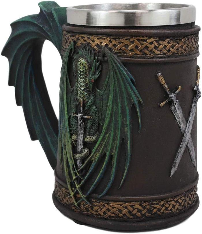 Ebros Gift Ebros Ruth Thompson Dragon's Lair Skull Blade Drake 14oz Coffee Mug Tankard