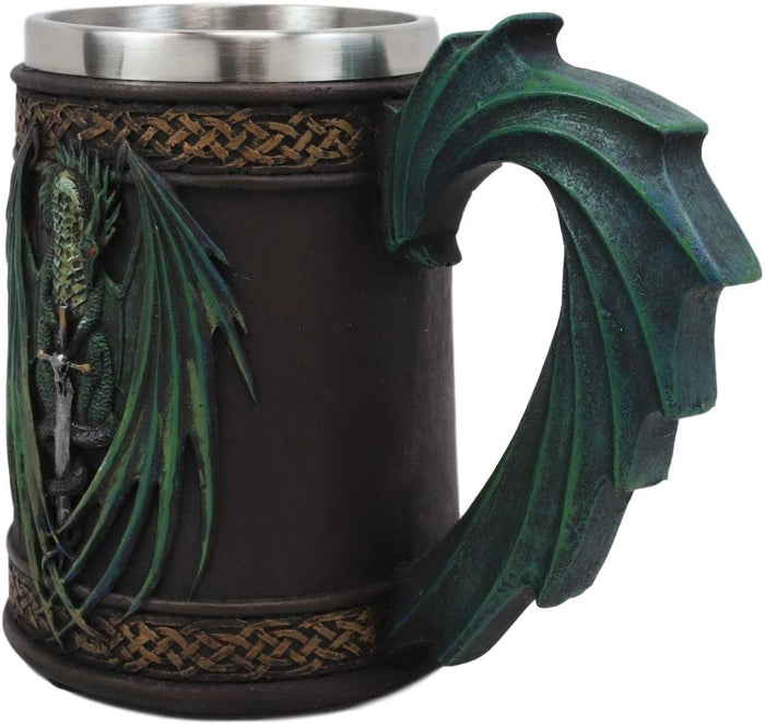 Ebros Gift Ebros Ruth Thompson Dragon's Lair Skull Blade Drake 14oz Coffee Mug Tankard