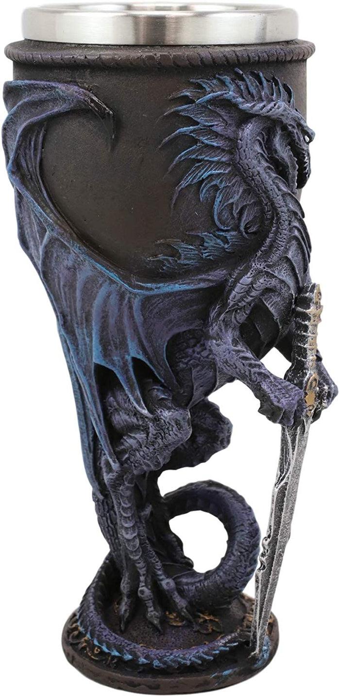 Ebros Gift Ebros Ruth Thompson Dragon's Lair Stone Blade Drake 8oz Wine Goblet Chalice Cup