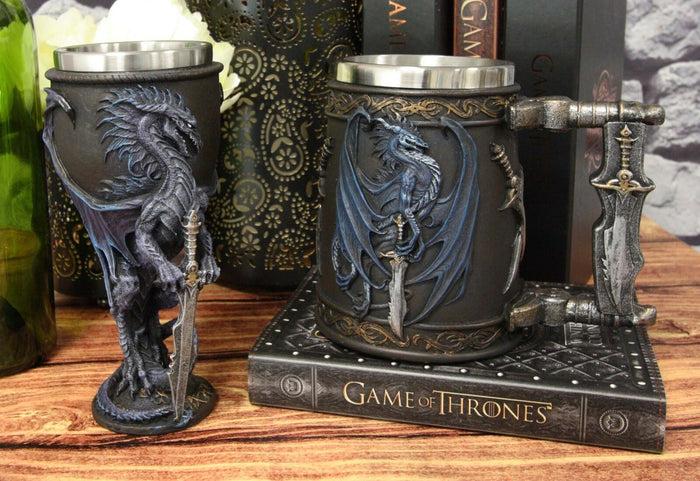 ebros gift Ebros Ruth Thompson Dragon's Lair Storm Blade Drake Mug And Wine Goblet Set