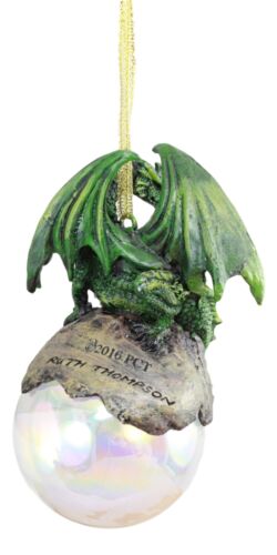 Ebros Gift Ebros Ruth Thompson Lord Of The Forest Dragon Perching On Glass Ball 5" H Ornament Figurine