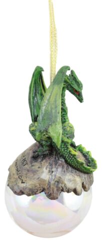 Ebros Gift Ebros Ruth Thompson Lord Of The Forest Dragon Perching On Glass Ball 5" H Ornament Figurine