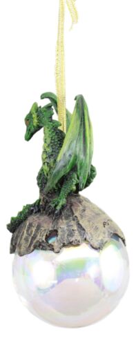 Ebros Gift Ebros Ruth Thompson Lord Of The Forest Dragon Perching On Glass Ball 5" H Ornament Figurine