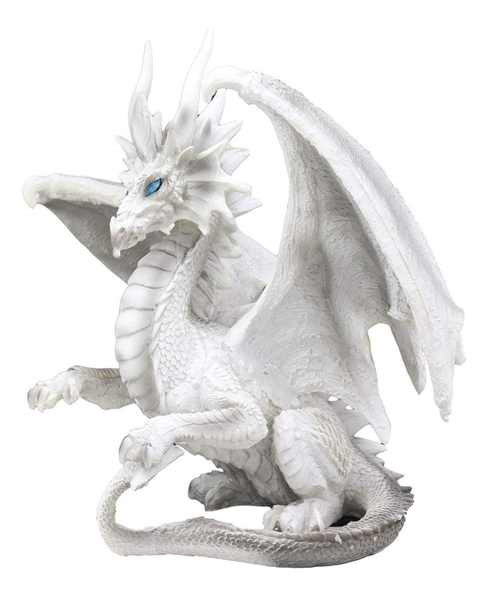Ebros Gift Ebros Ruth Thompson White Checkmate Dragon With Majestic Horns Statue 8.25"H