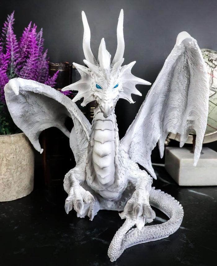 ebros gift Ebros Ruth Thompson White Checkmate Dragon with Majestic Horns Statue 8.25"H