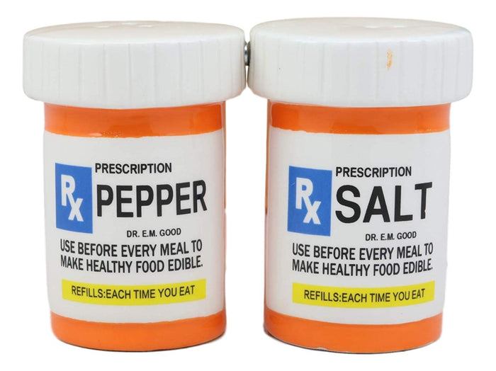 Ebros Gift Ebros Rx Pharmacy Prescription Bottles With Instructions Magnetic Salt And Pepper Shakers Set Ceramic Figurines Party Kitchen Tabletop Collectible Prop Decorative Accessories