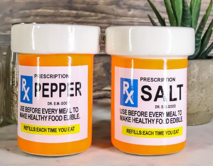 ebros gift Ebros Rx Pharmacy Prescription Bottles With Instructions Magnetic Salt And Pepper Shakers Set Ceramic Figurines Party Kitchen Tabletop Collectible Prop Decorative Accessories