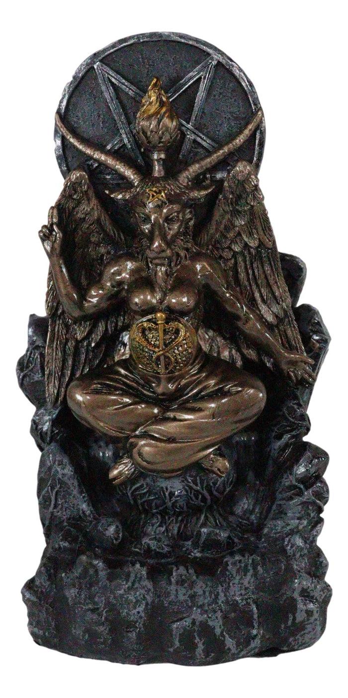 Ebros Gift Ebros Sabbatic Goat Baphomet Pentagram Sigil Backflow Cone Incense Burner Figurine