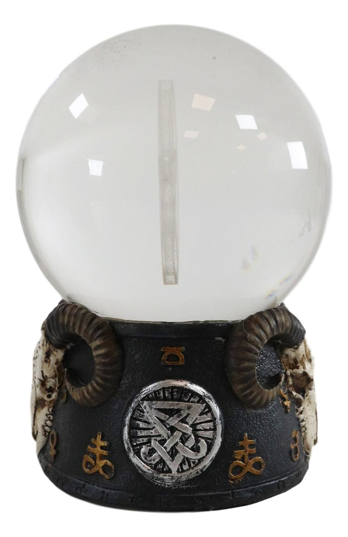 Ebros Gift Ebros Sabbatic Goat Baphomet Ram Skull Pentagram LED Glass Gazing Ball Figurine