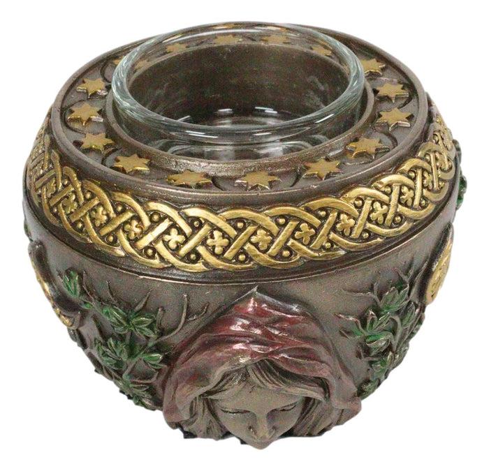 Ebros Gift Ebros Sacred Moon Triple Goddess Maiden Mother Crone Wicca Votive Candle Holder Statue
