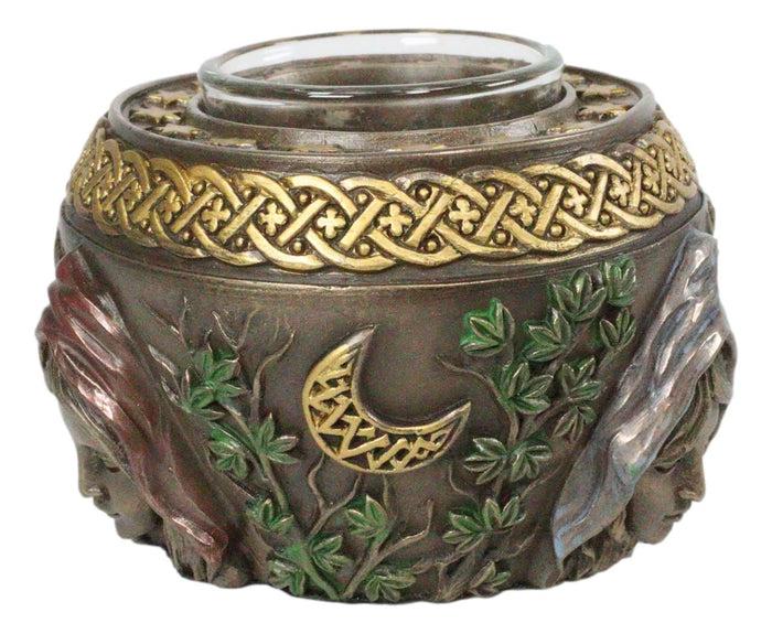 Ebros Gift Ebros Sacred Moon Triple Goddess Maiden Mother Crone Wicca Votive Candle Holder Statue