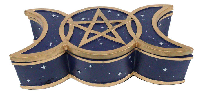 Ebros Gift Ebros Sacred Triple Moon Goddess Mother Maiden Crone Jewelry Box 6.25"W