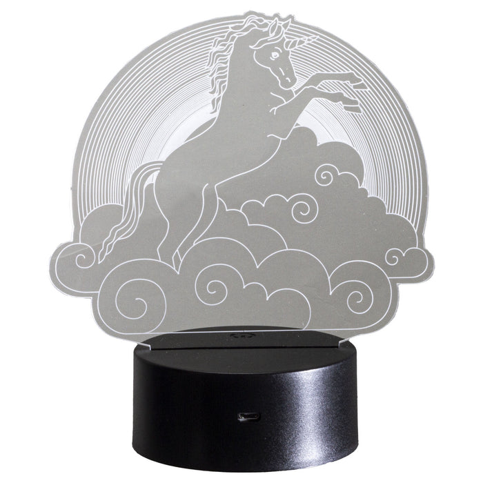 Ebros Gift Ebros Sacred Unicorn Riding Night Clouds Acrylic Panel Colorful LED Night Light