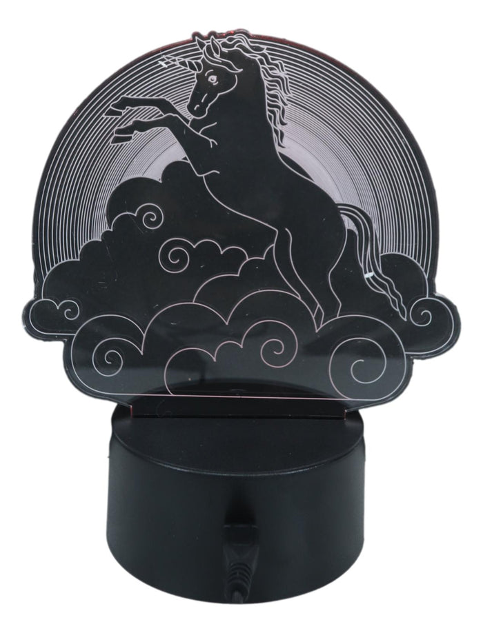 Ebros Gift Ebros Sacred Unicorn Riding Night Clouds Acrylic Panel Colorful LED Night Light