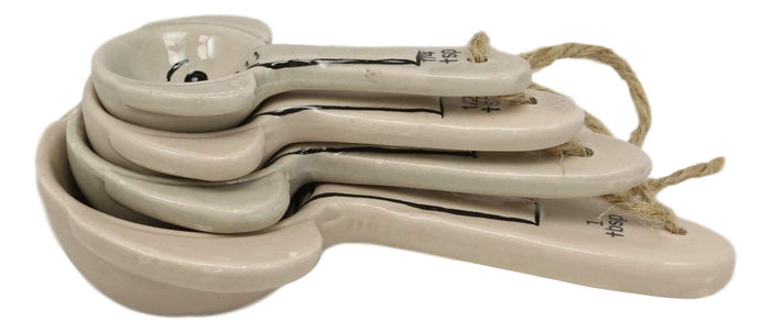 Ebros Gift Ebros Safari Animal Kingdom Elephants Face And Trunk Shaped Ceramic Stackable Measuring Spoons Set Of 4 Tablespoon And Teaspoons Baking And Cooking Decorative Kitchen Essentials For Women Chefs Cooks