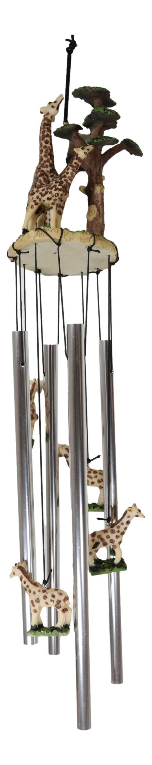 Ebros Gift Ebros Safari Giraffe Mother And Calf By The Trees Resonant Relaxing Wind Chime