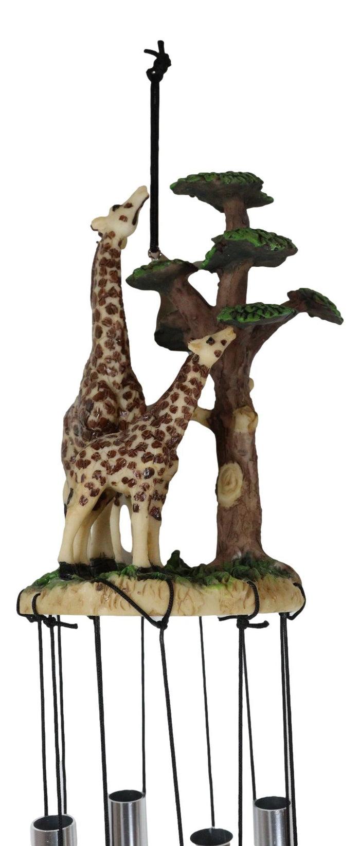 Ebros Gift Ebros Safari Giraffe Mother And Calf By The Trees Resonant Relaxing Wind Chime