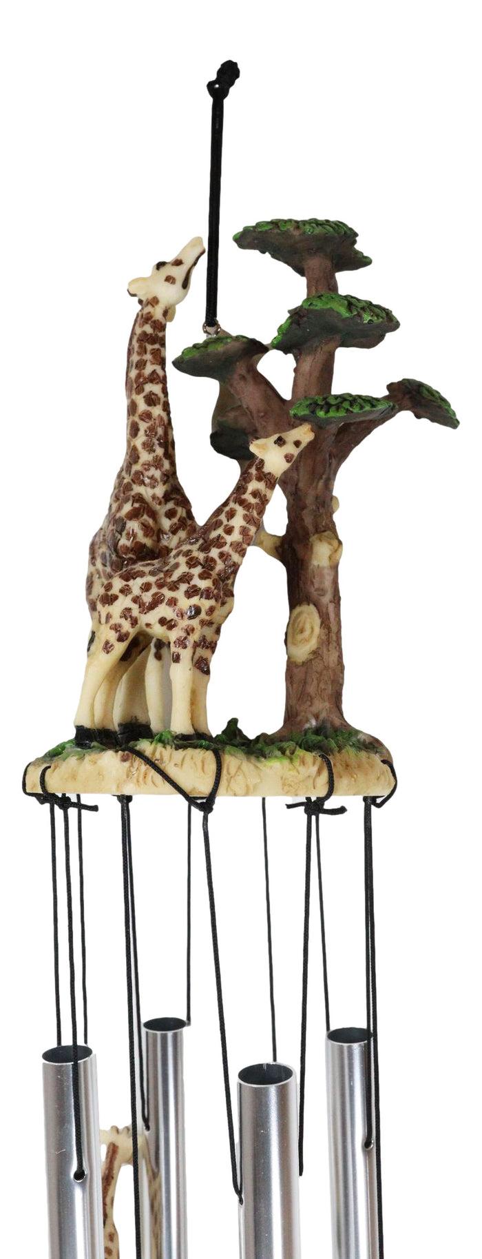 Ebros Gift Ebros Safari Giraffe Mother And Calf By The Trees Resonant Relaxing Wind Chime