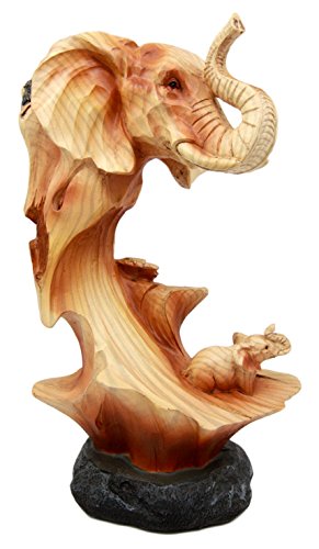 Ebros Gift Ebros Safari Savanna Noble Majestic African Elephant With Calf Family 9.25"H