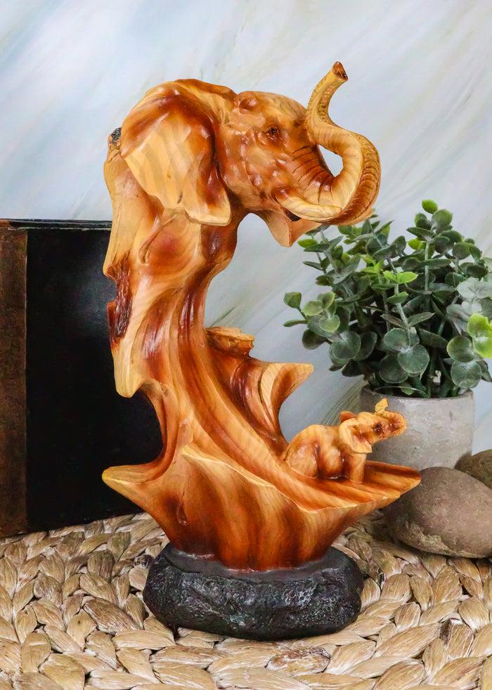 ebros gift Ebros Safari Savanna Noble Majestic African Elephant With Calf Family 9.25"H