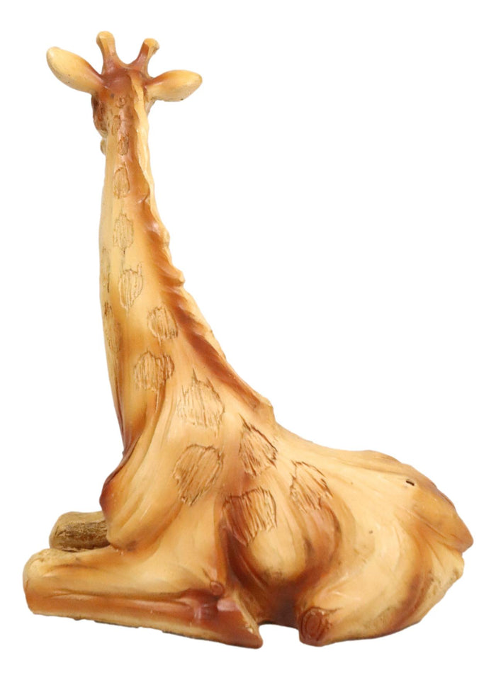 Ebros Gift Ebros Safari Savannah Sitting Giraffe Statue 6.25"Tall Faux Wood Resin Wildlife Giraffe Figurine