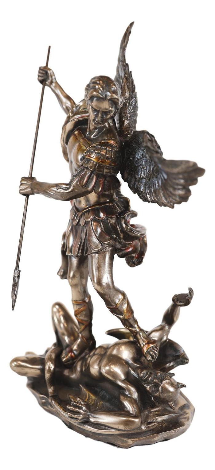 Ebros Gift Ebros Saint Archangel Michael Piercing Lucifer With Spear Decor Figurine 10.25"H