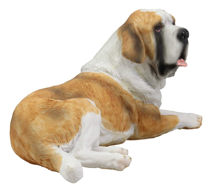 Ebros Gift Ebros Saint Bernard Dog Statue 10.5"L Dogs Breed Gallery Quality Glass Eyes